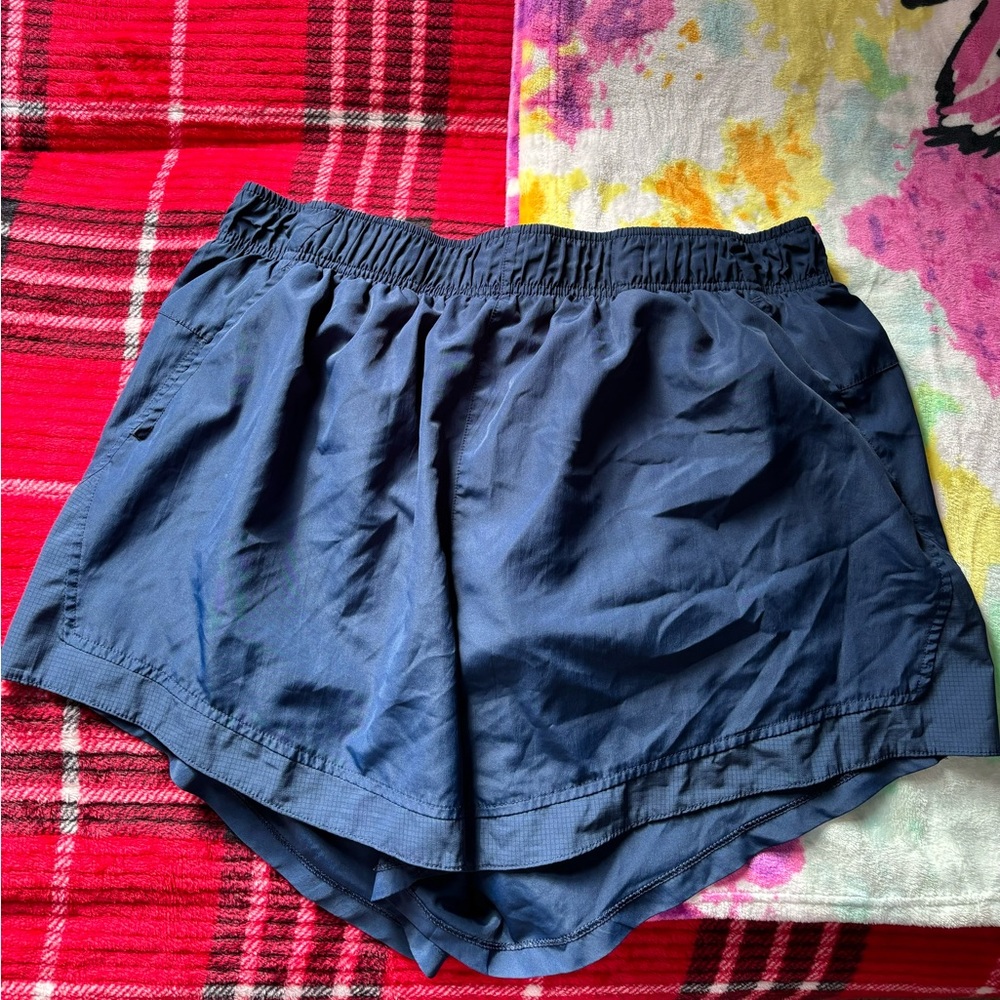 blue athletic shorts